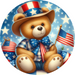 Patriotic Sign Partriotic Bear Decoe-5185 10’ Metal Round