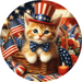 Patriotic Sign Partriotic Cat Decoe-5183 10’ Metal Round