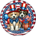 Patriotic Sign Partriotic Dog Decoe-5180 10’ Metal Round