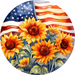 Patriotic Sign Sunflower Decoe-5188 10’ Metal Round