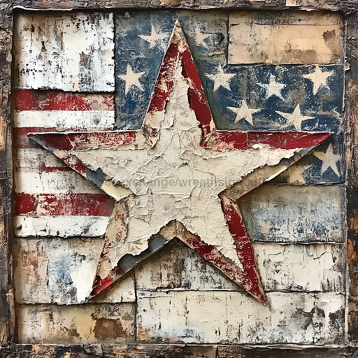 Patriotic Sign, USA Sign, DCO-13562, Sign For Wreath, 10x10" Metal Sign