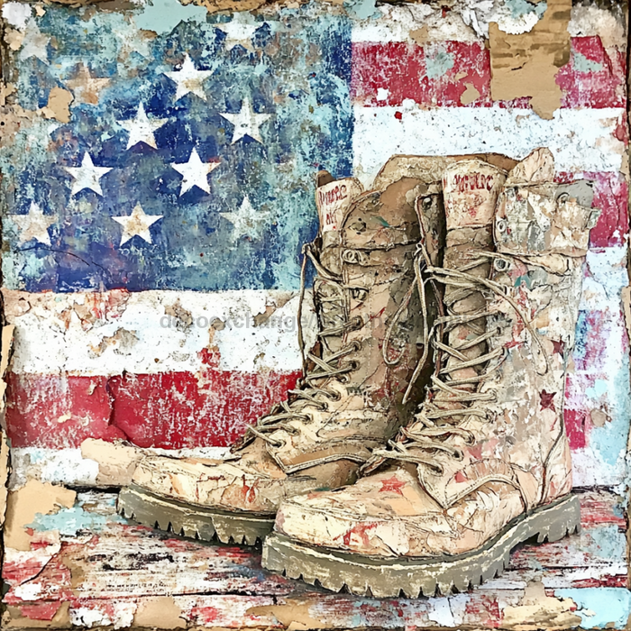 Patriotic Sign, USA Sign, DCO-13629, Sign For Wreath, 10x10" Metal Sign