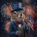 Patriotic Squirrel Sign, Mask Sign, SHR-00004, Sign For Wreath, 10x10in Metal Sign