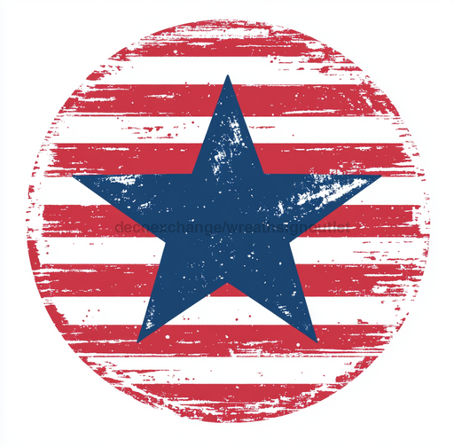 Patriotic Star Sign, DCO-13242, Sign For Wreath, 10x10" Metal Sign