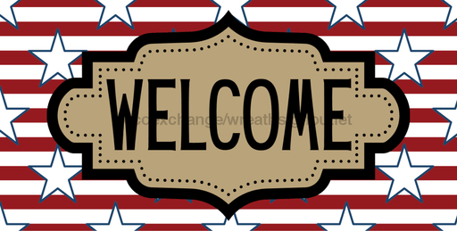 Patriotic Welcome Sign Dco-01222 For Wreath 6X12 Metal