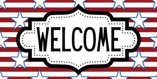 Patriotic Welcome Sign Dco-01223 For Wreath 6X12 Metal