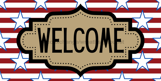 Patriotic Welcome Sign Dco-01224 For Wreath 6X12 Metal