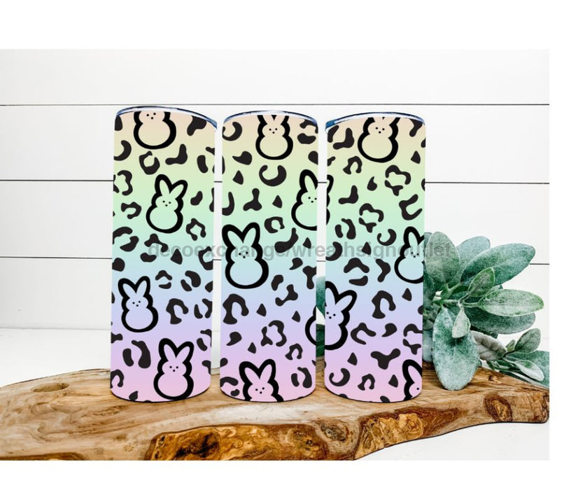 Peeps Tumbler, Easter Leopard Bunny Tumbler 20 oz Skinny Tumbler DECOETUMBLER-245 - DecoExchange®