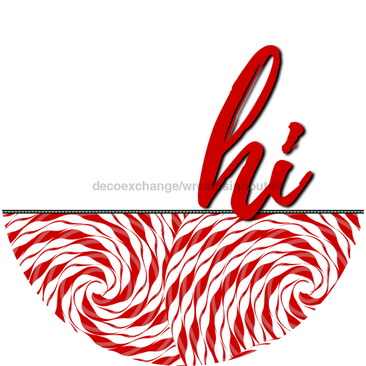 Peppermint Door Hanger Dco-01592-Dh 18’ Round Wood