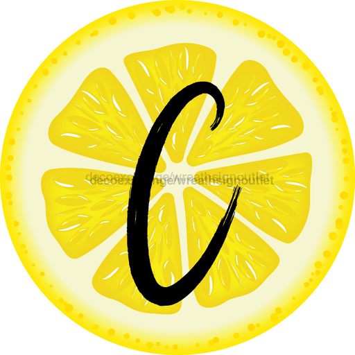 Personalized Lemon Sign Initial Monogram Decoe-4088-Dh-Custom 18 Wood Round C