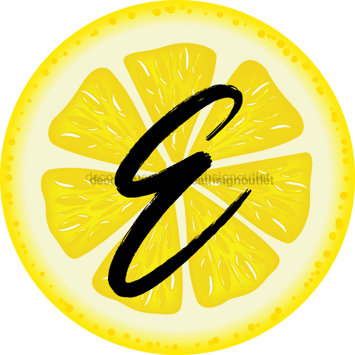 Personalized Lemon Sign Initial Monogram Decoe-4088-Dh-Custom 18 Wood Round E