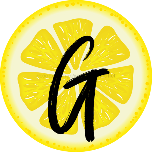 Personalized Lemon Sign Initial Monogram Decoe-4088-Dh-Custom 18 Wood Round G