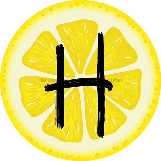 Personalized Lemon Sign Initial Monogram Decoe-4088-Dh-Custom 18 Wood Round H