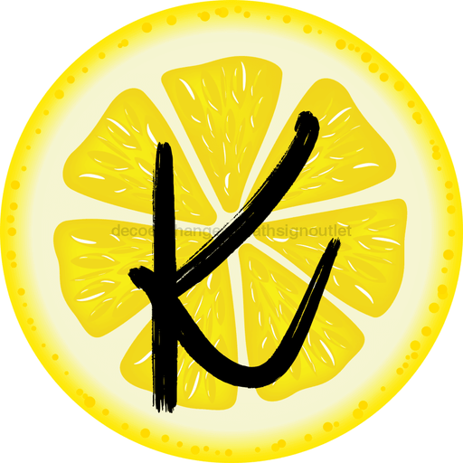 Personalized Lemon Sign Initial Monogram Decoe-4088-Dh-Custom 18 Wood Round K
