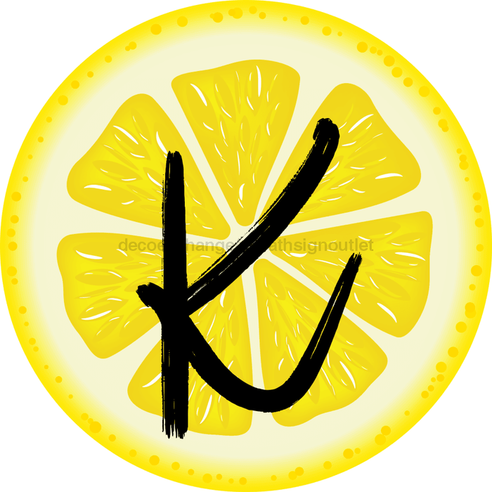 Personalized Lemon Sign Initial Monogram Decoe-4088-Dh-Custom 18 Wood Round K
