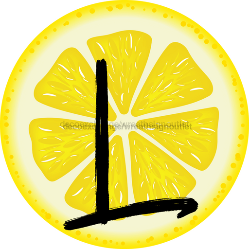 Personalized Lemon Sign Initial Monogram Decoe-4088-Dh-Custom 18 Wood Round L