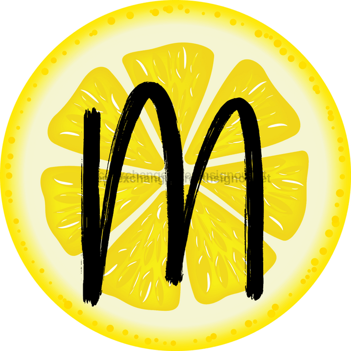 Personalized Lemon Sign Initial Monogram Decoe-4088-Dh-Custom 18 Wood Round M