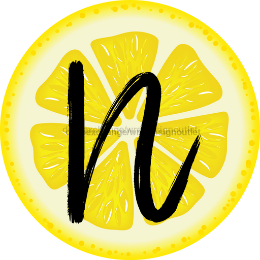 Personalized Lemon Sign Initial Monogram Decoe-4088-Dh-Custom 18 Wood Round N