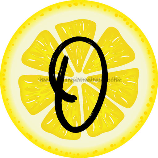 Personalized Lemon Sign Initial Monogram Decoe-4088-Dh-Custom 18 Wood Round O