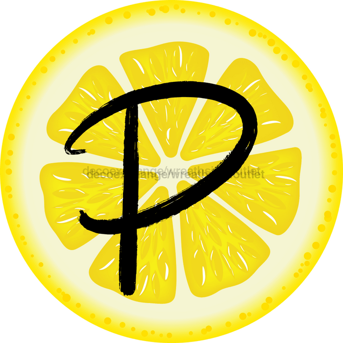 Personalized Lemon Sign Initial Monogram Decoe-4088-Dh-Custom 18 Wood Round P