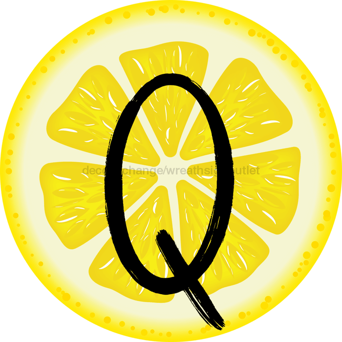Personalized Lemon Sign Initial Monogram Decoe-4088-Dh-Custom 18 Wood Round Q