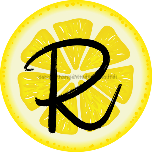 Personalized Lemon Sign Initial Monogram Decoe-4088-Dh-Custom 18 Wood Round R