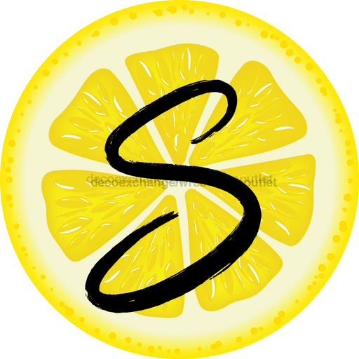Personalized Lemon Sign Initial Monogram Decoe-4088-Dh-Custom 18 Wood Round S