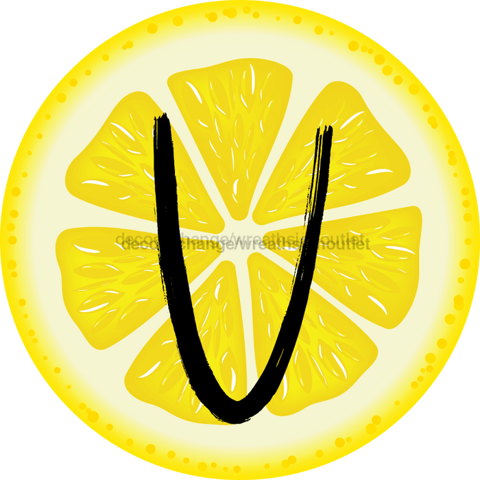 Personalized Lemon Sign Initial Monogram Decoe-4088-Dh-Custom 18 Wood Round V