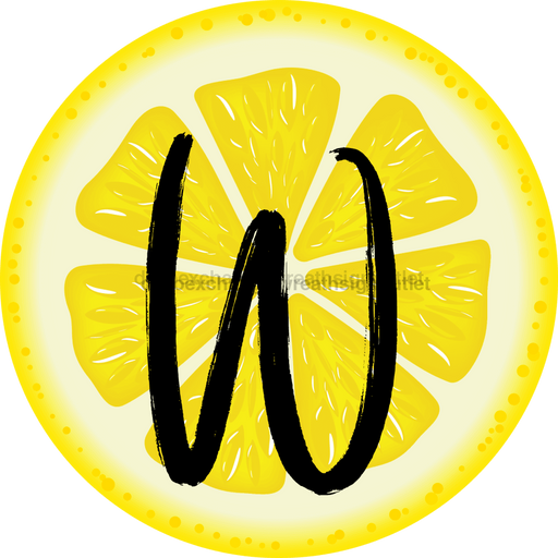 Personalized Lemon Sign Initial Monogram Decoe-4088-Dh-Custom 18 Wood Round W