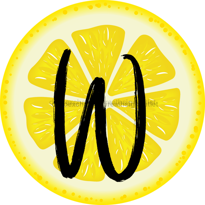 Personalized Lemon Sign Initial Monogram Decoe-4088-Dh-Custom 18 Wood Round W