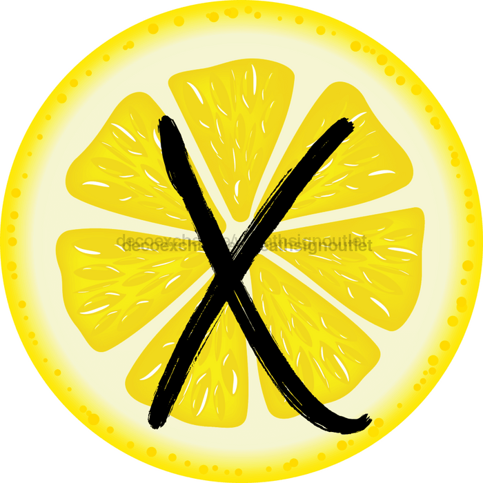 Personalized Lemon Sign Initial Monogram Decoe-4088-Dh-Custom 18 Wood Round X