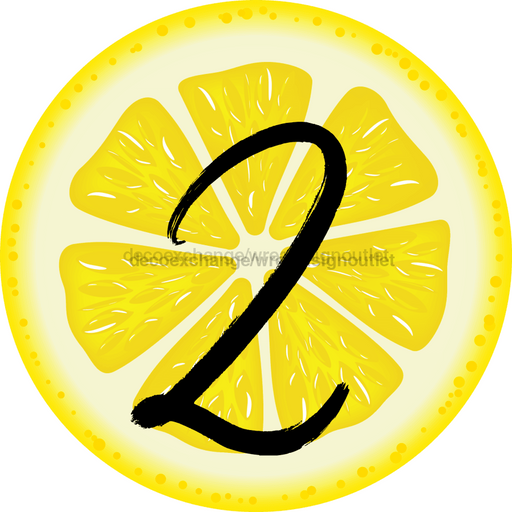 Personalized Lemon Sign Initial Monogram Decoe-4088-Dh-Custom 18 Wood Round Z