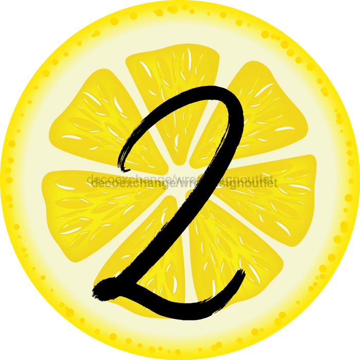 Personalized Lemon Sign Initial Monogram Decoe-4088-Dh-Custom 18 Wood Round Z