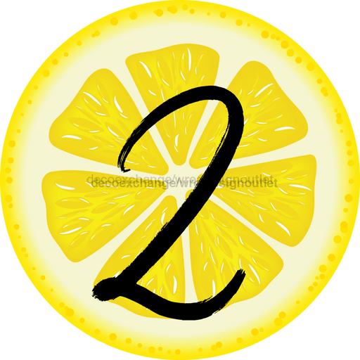 Personalized Lemon Sign Initial Monogram Decoe-4088-Dh-Custom 18 Wood Round Z