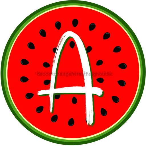 Personalized Watermelon Sign Initial Monogram Decoe-4086-Dh-Custom 18 Wood Round