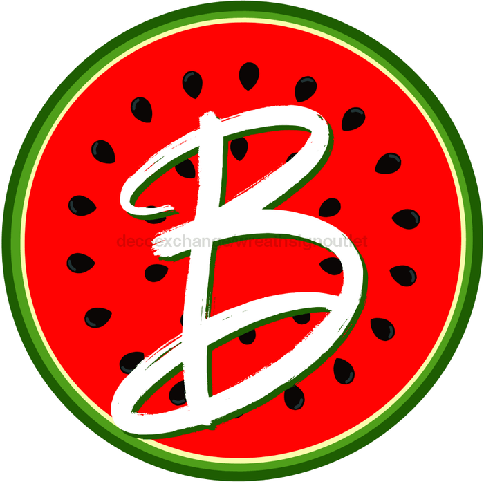 Personalized Watermelon Sign Initial Monogram Decoe-4086-Dh-Custom 18 Wood Round