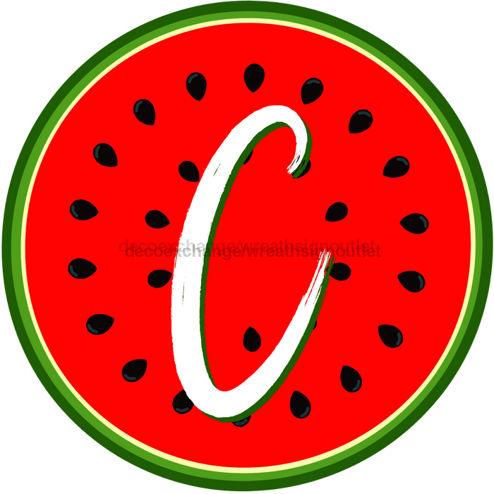 Personalized Watermelon Sign Initial Monogram Decoe-4086-Dh-Custom 18 Wood Round