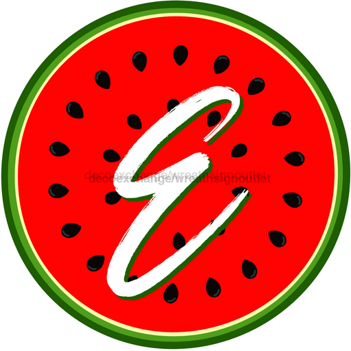Personalized Watermelon Sign Initial Monogram Decoe-4086-Dh-Custom 18 Wood Round