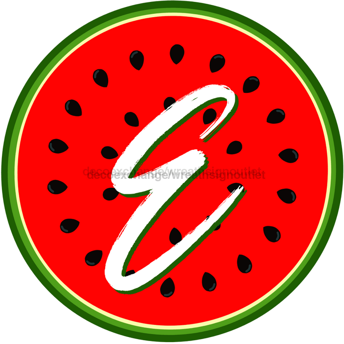 Personalized Watermelon Sign Initial Monogram Decoe-4086-Dh-Custom 18 Wood Round