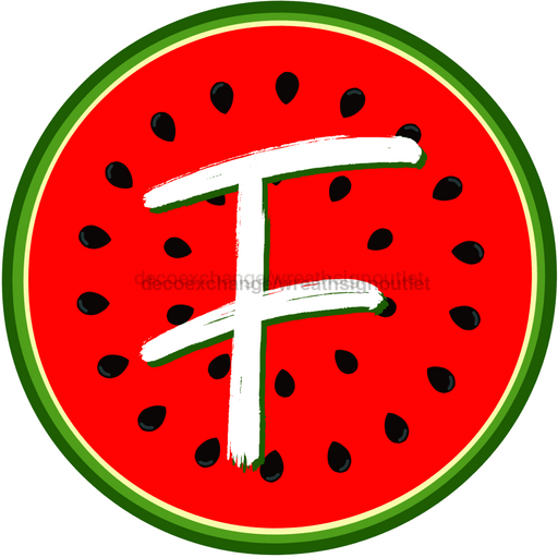 Personalized Watermelon Sign Initial Monogram Decoe-4086-Dh-Custom 18 Wood Round