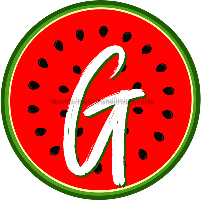 Personalized Watermelon Sign Initial Monogram Decoe-4086-Dh-Custom 18 Wood Round