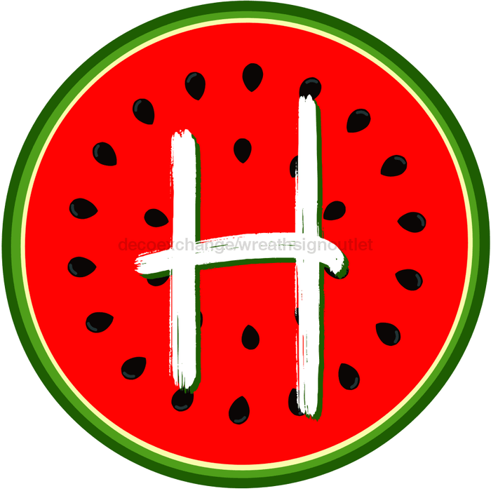 Personalized Watermelon Sign Initial Monogram Decoe-4086-Dh-Custom 18 Wood Round
