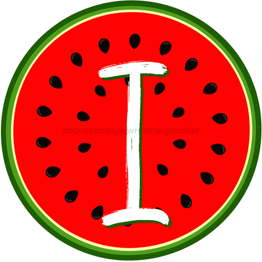 Personalized Watermelon Sign Initial Monogram Decoe-4086-Dh-Custom 18 Wood Round