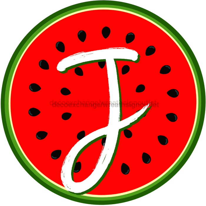 Personalized Watermelon Sign Initial Monogram Decoe-4086-Dh-Custom 18 Wood Round