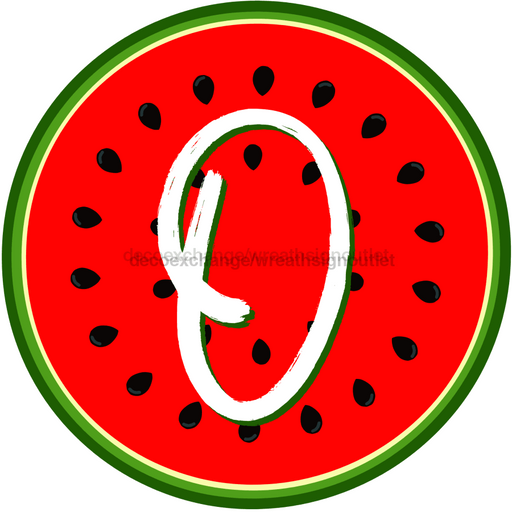 Personalized Watermelon Sign Initial Monogram Decoe-4086-Dh-Custom 18 Wood Round
