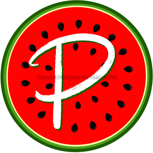 Personalized Watermelon Sign Initial Monogram Decoe-4086-Dh-Custom 18 Wood Round
