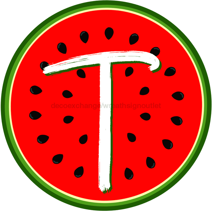 Personalized Watermelon Sign Initial Monogram Decoe-4086-Dh-Custom 18 Wood Round
