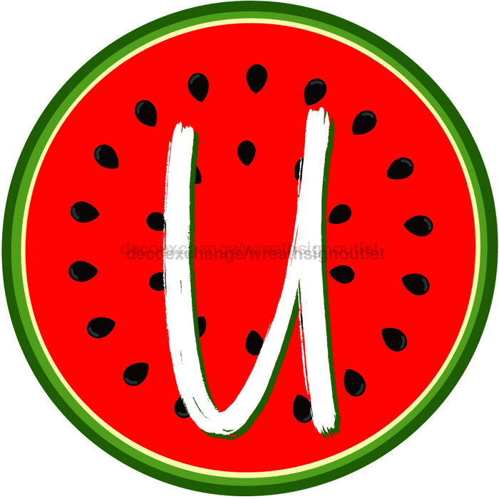Personalized Watermelon Sign Initial Monogram Decoe-4086-Dh-Custom 18 Wood Round