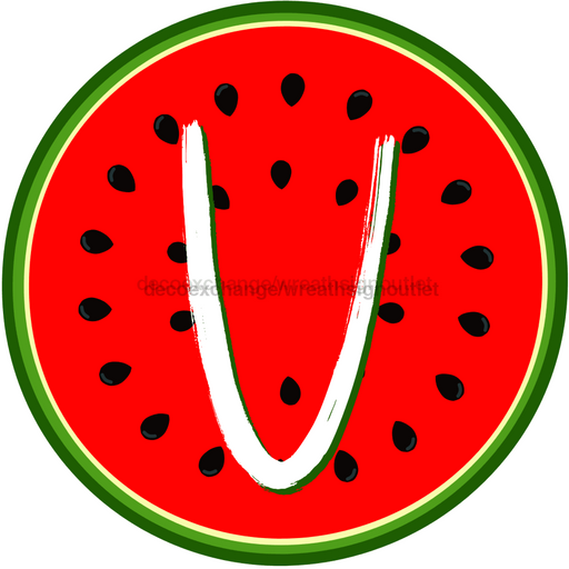 Personalized Watermelon Sign Initial Monogram Decoe-4086-Dh-Custom 18 Wood Round