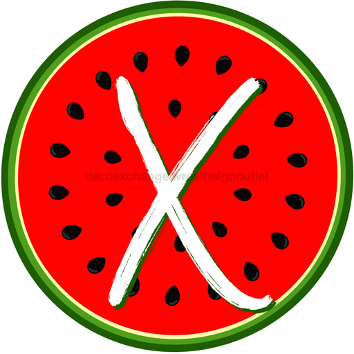 Personalized Watermelon Sign Initial Monogram Decoe-4086-Dh-Custom 18 Wood Round